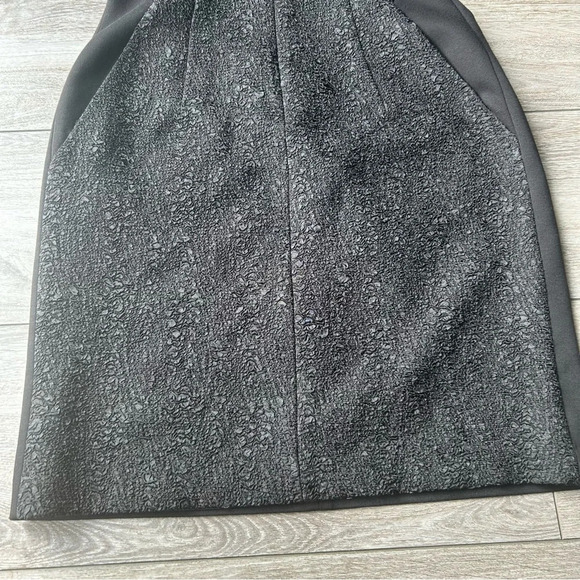 TAHARI Black Jacquard Textured Zip Up Front Sleeveless Sheath Dress - Picture 9 of 16